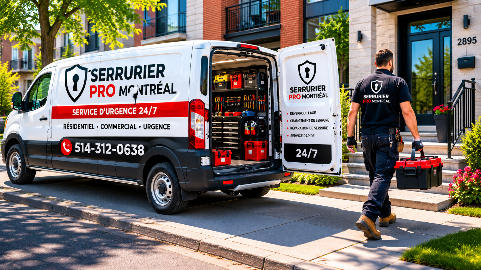 Serrurier mobile près de chez vous à Montréal arrivant en camion entièrement équipé, 24/7